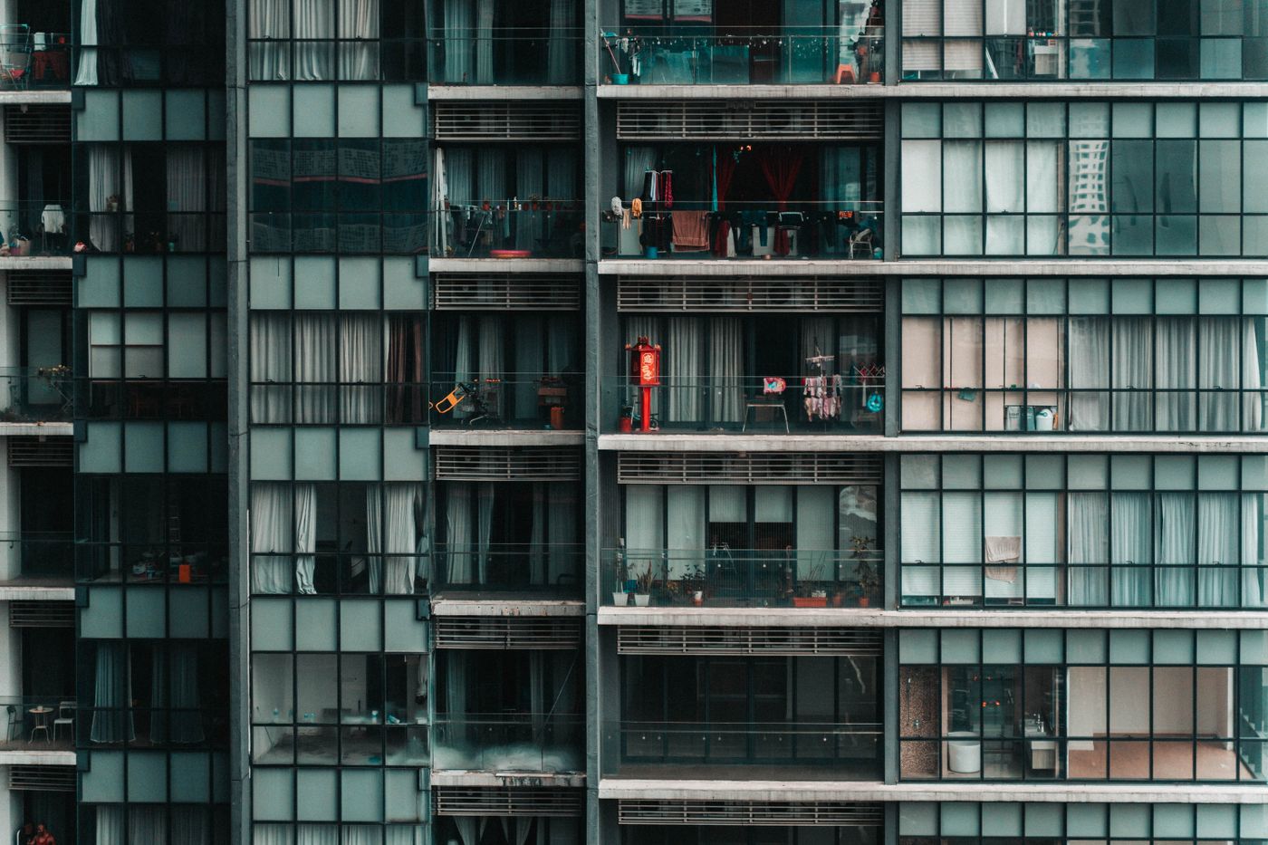 Geometric apartment balconies in Kuala Lumpur